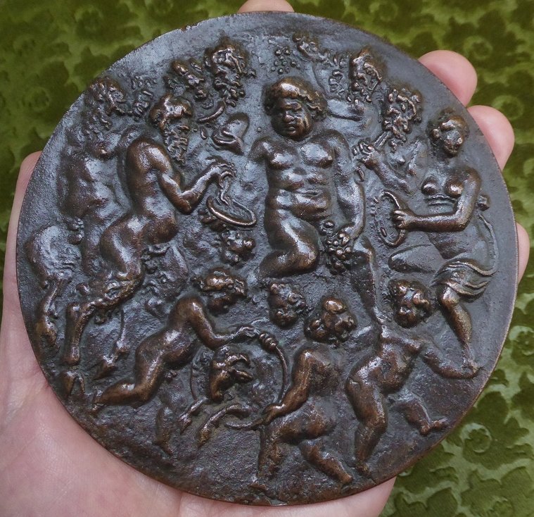 17th-century Bronze Plaquette Depicting A Bacchanal.-photo-1