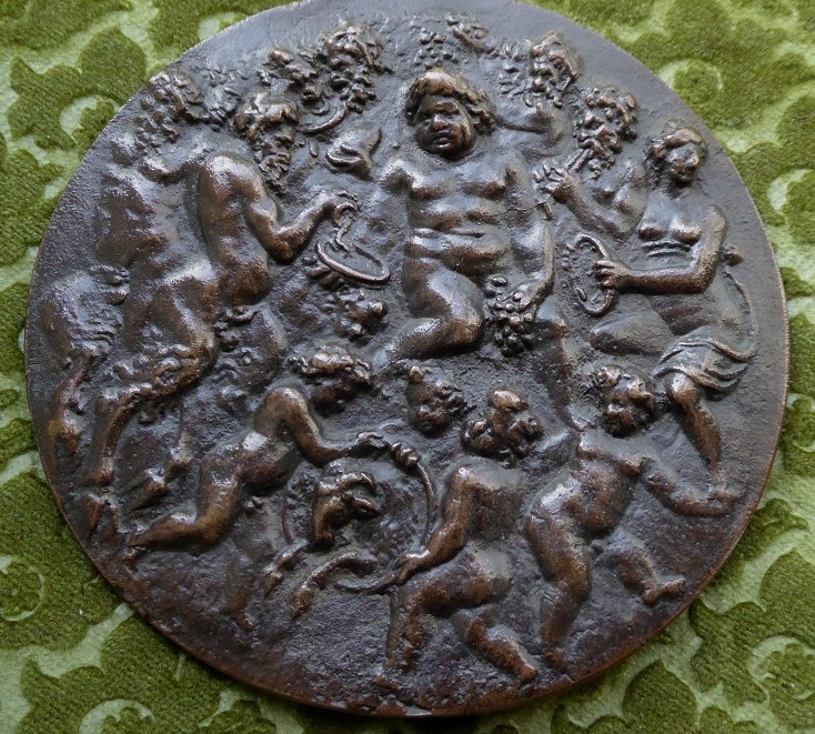 17th-century Bronze Plaquette Depicting A Bacchanal.