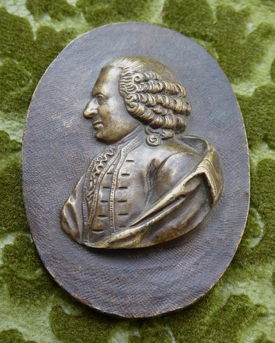 Bronze Plaquette From The Mid-18th Century - Gentleman's Profile-photo-3