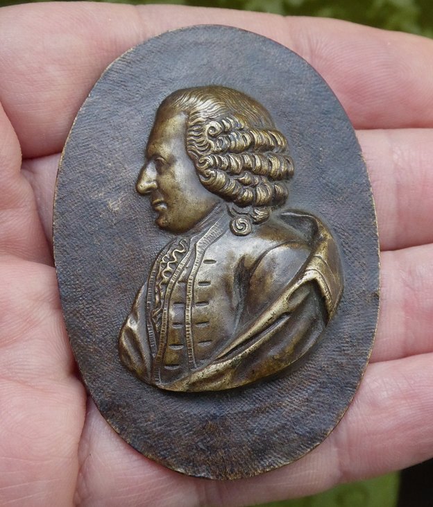 Bronze Plaquette From The Mid-18th Century - Gentleman's Profile-photo-4