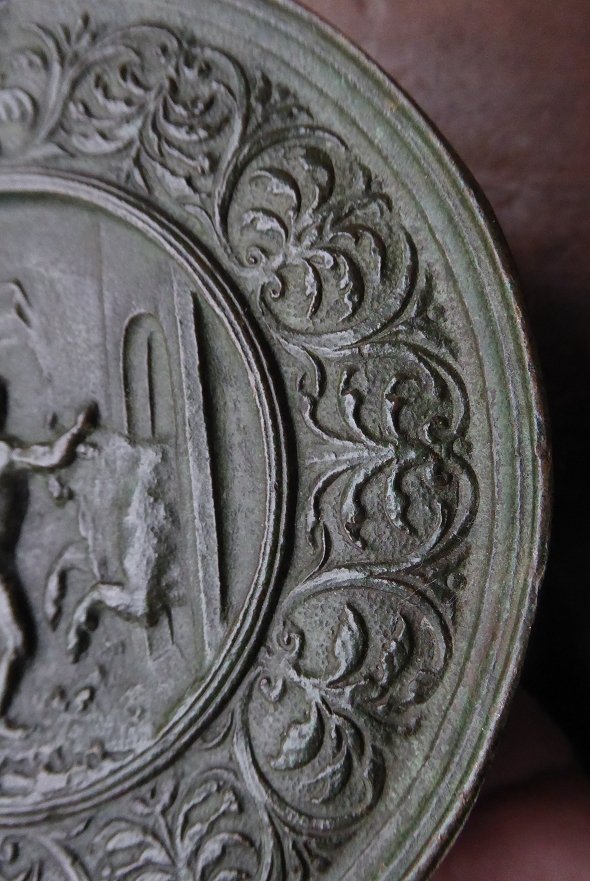 Hercule et les taureaux de Géryon - plaquette en bronze d'après Moderno-photo-2