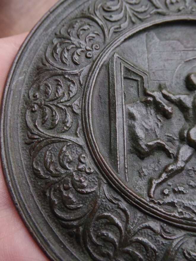 Hercule et les taureaux de Géryon - plaquette en bronze d'après Moderno-photo-3