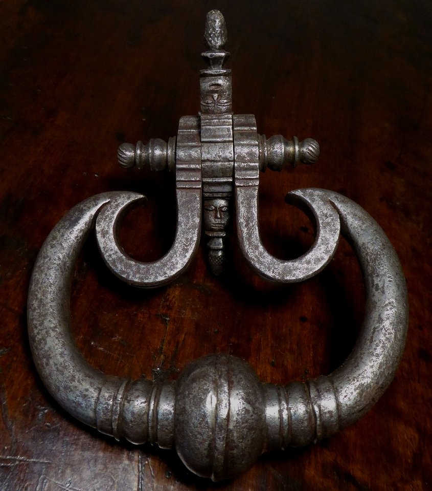 17th-century Chiseled Iron Door Knocker