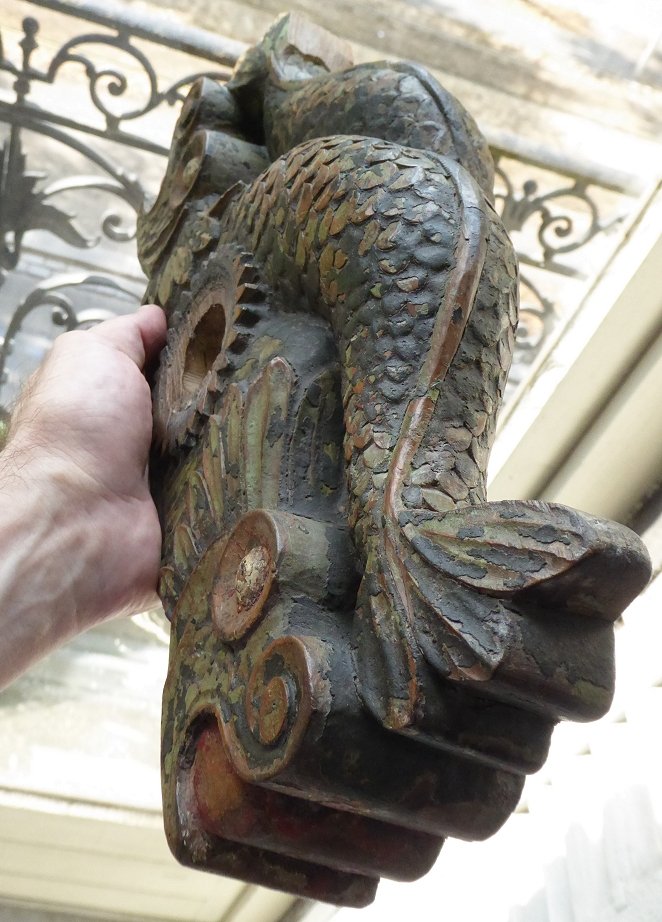 Carved Walnut Barrel Lock - Alsace, 19th Century - Barrel Bar-photo-5