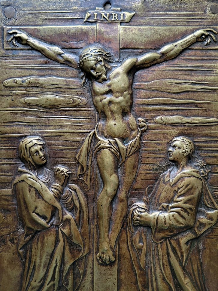Crucifixion - Bronze Plaque, Germany, C. 1600 - Large Plaquette-photo-4