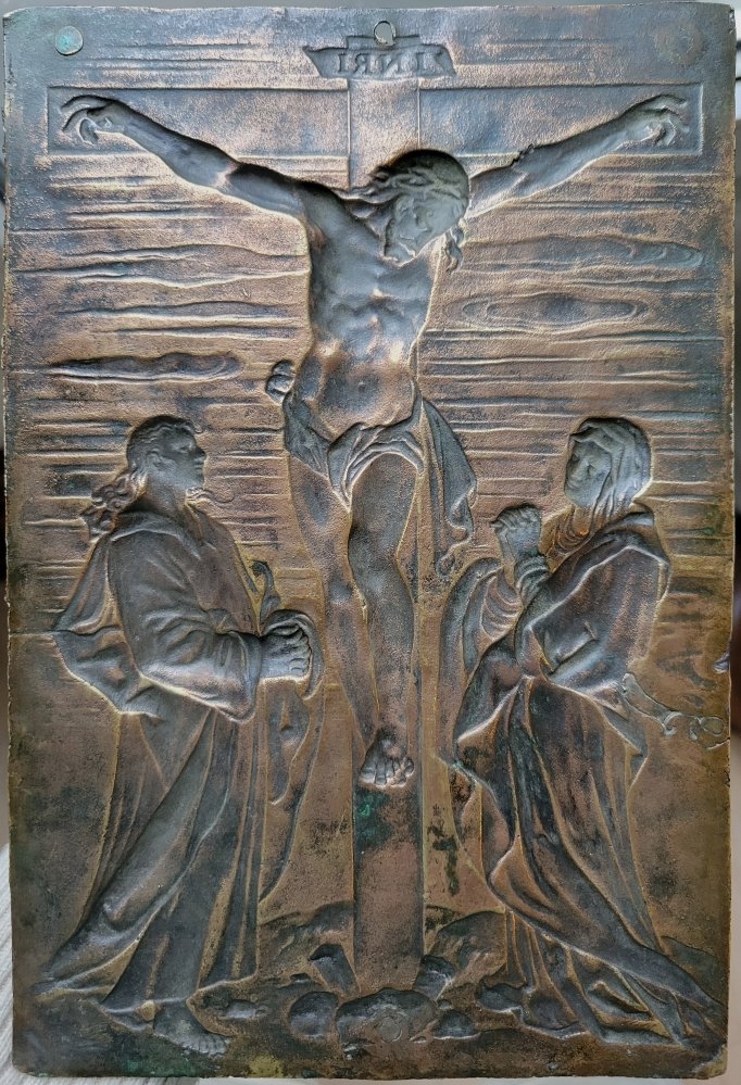 Crucifixion - Bronze Plaque, Germany, C. 1600 - Large Plaquette-photo-4
