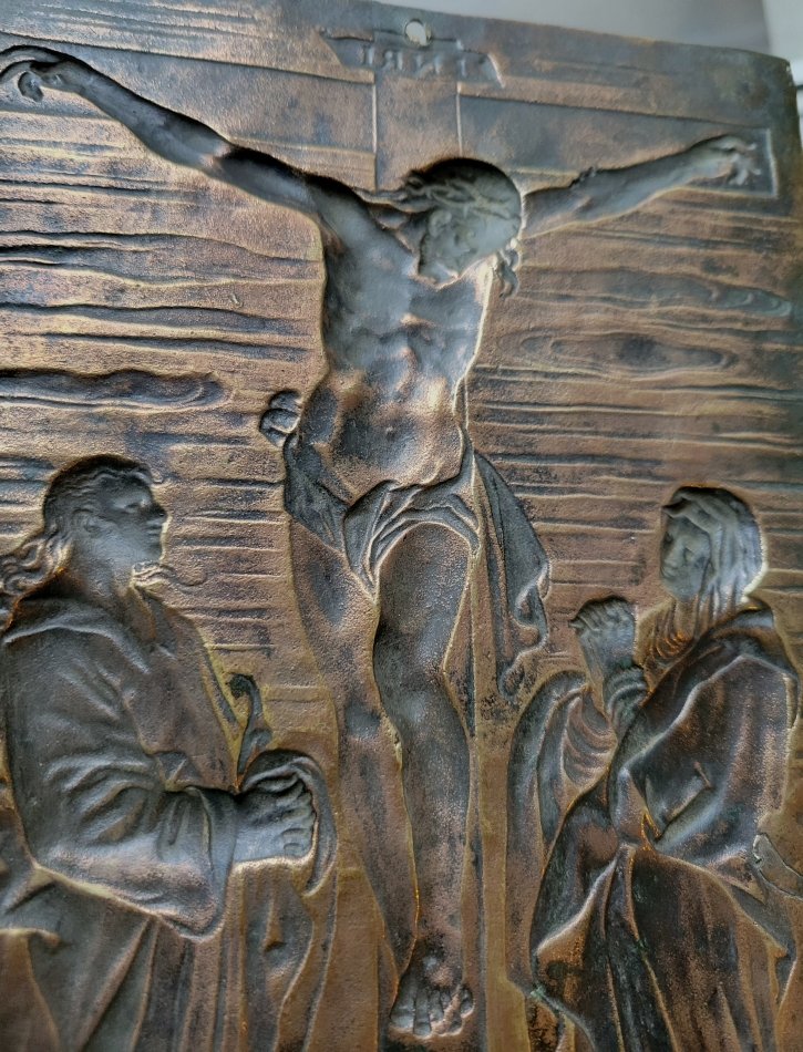Crucifixion - Bronze Plaque, Germany, C. 1600 - Large Plaquette-photo-5