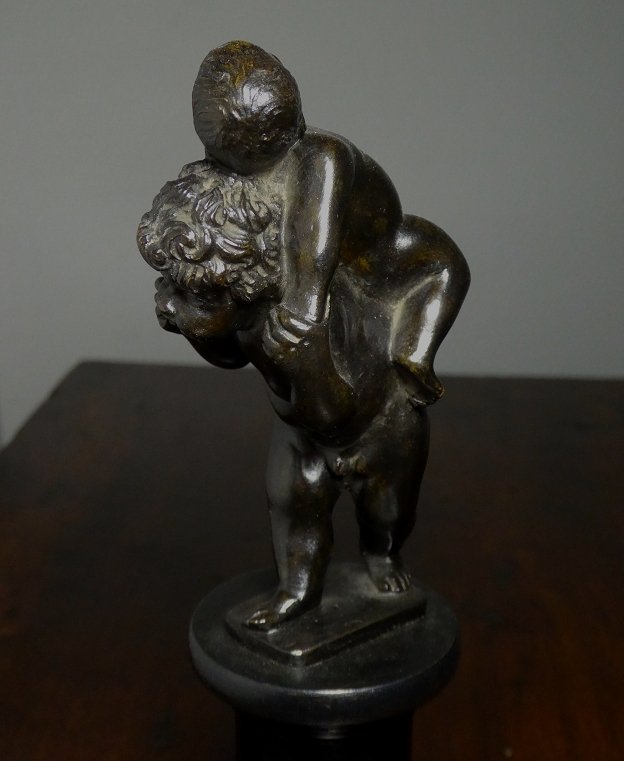 Two Playing Putti, 19th-century Bronze Based On A 17th-century Model By Leonhard Kern-photo-4