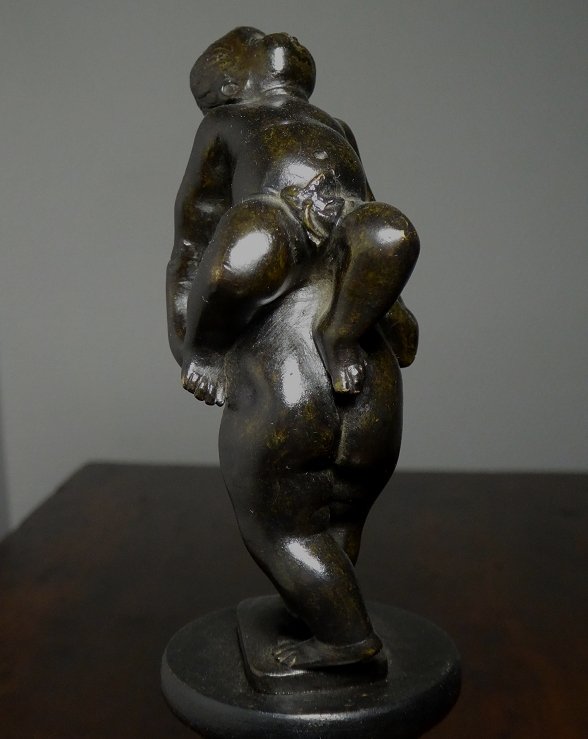 Two Playing Putti, 19th-century Bronze Based On A 17th-century Model By Leonhard Kern-photo-2