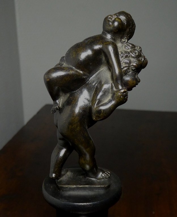 Two Playing Putti, 19th-century Bronze Based On A 17th-century Model By Leonhard Kern-photo-3