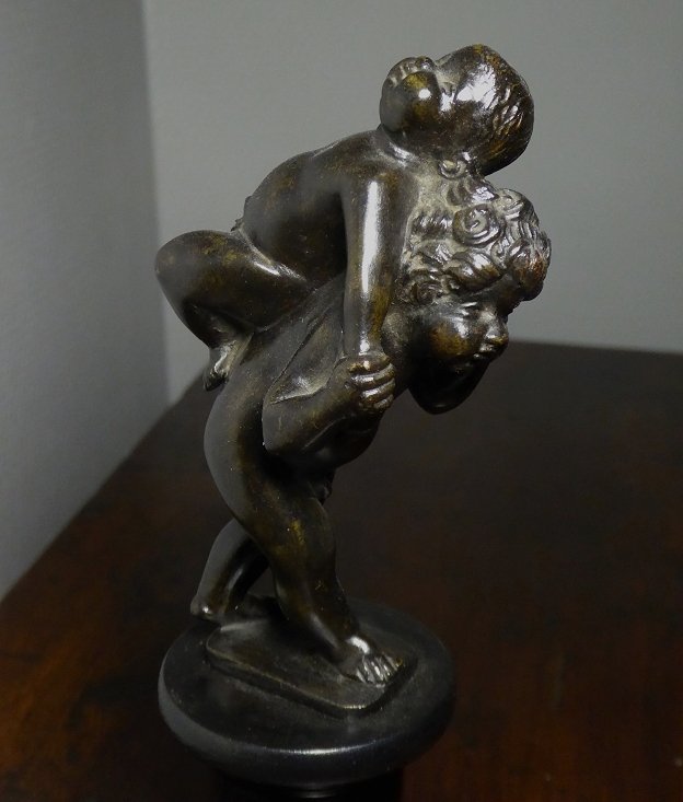 Two Playing Putti, 19th-century Bronze Based On A 17th-century Model By Leonhard Kern-photo-4