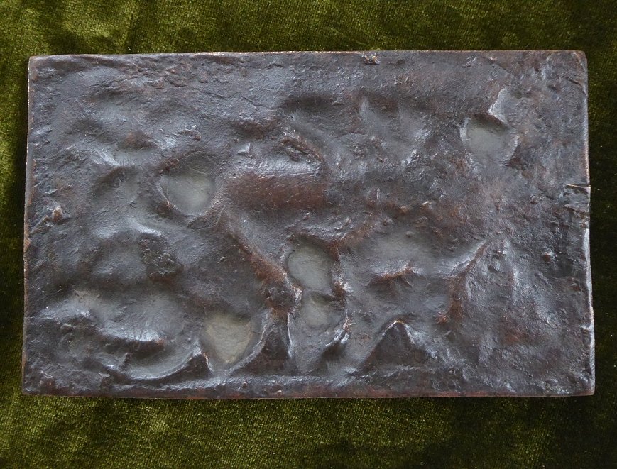 Plaquette en bronze d'après Duquesnoy représentant une bacchanale de putti-photo-2