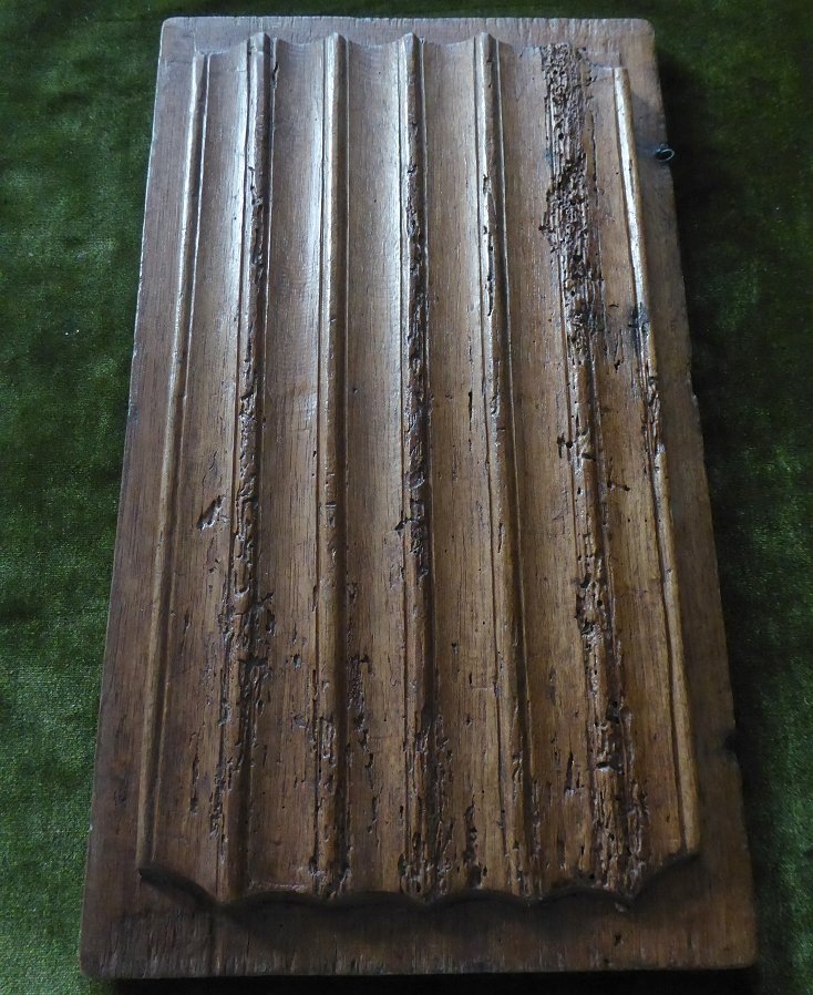 Renaissance Panel With A Thistle Motif, Carved From Walnut; 16th Century-photo-3