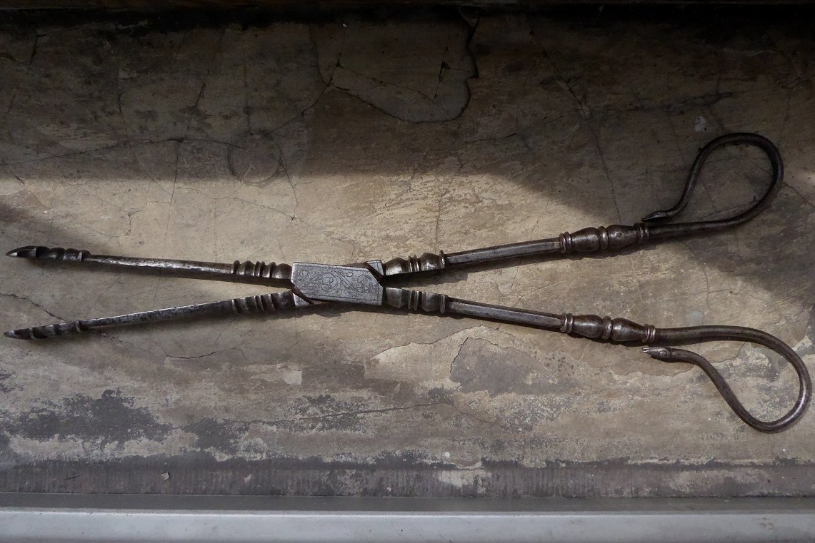 Large Wrought-iron Curling Iron From The 17th Century-photo-3