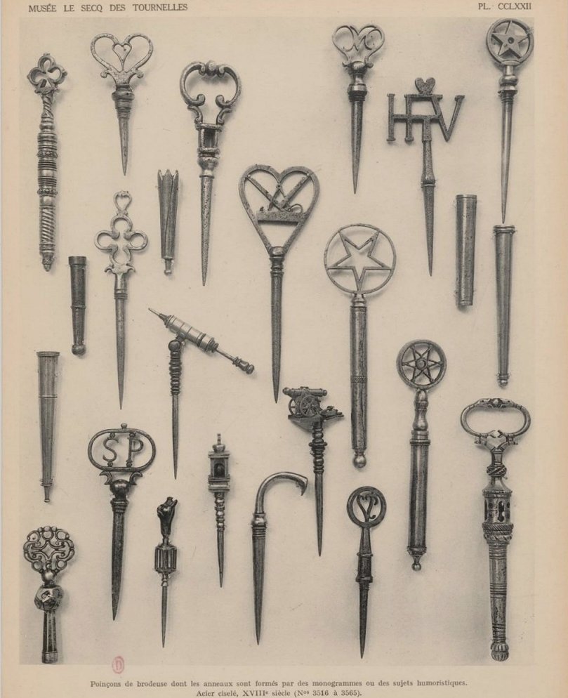 Poinçon de brodeuse en fer forgé et ciselé époque XVIIIe siècle-photo-6
