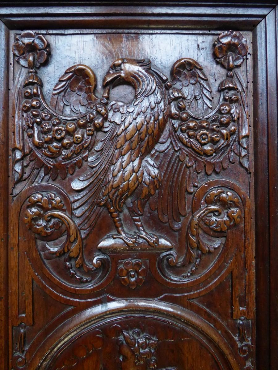 Pair Of Walnut Carved Panels From The End Of The XVIth Century-photo-1