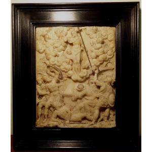 The Resurrection - Large Alabaster From Mechelen / Malines, 16th Century