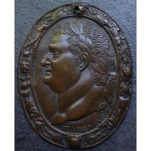 Plaquette en bronze du XVIe ou début du XVIIe siècle représentant l'Empereur Titus