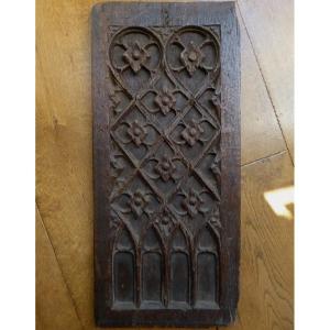 Panneau gothique en chêne sculpté époque XVe siècle