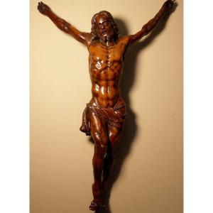 Grand Christ en buis sculpté d'époque XVIIe siècle - Corpus Christi