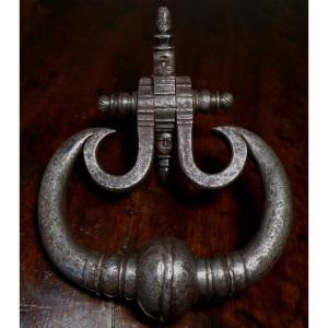 17th-century Chiseled Iron Door Knocker