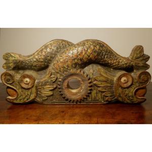Carved Walnut Barrel Lock - Alsace, 19th Century - Barrel Bar