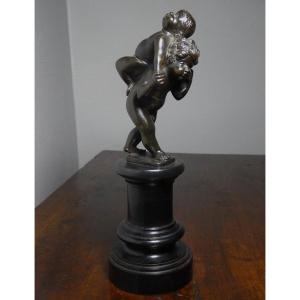 Two Playing Putti, 19th-century Bronze Based On A 17th-century Model By Leonhard Kern