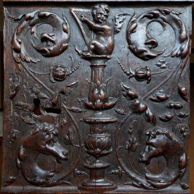 Carved Oak Panel From The Early Sixteenth Century