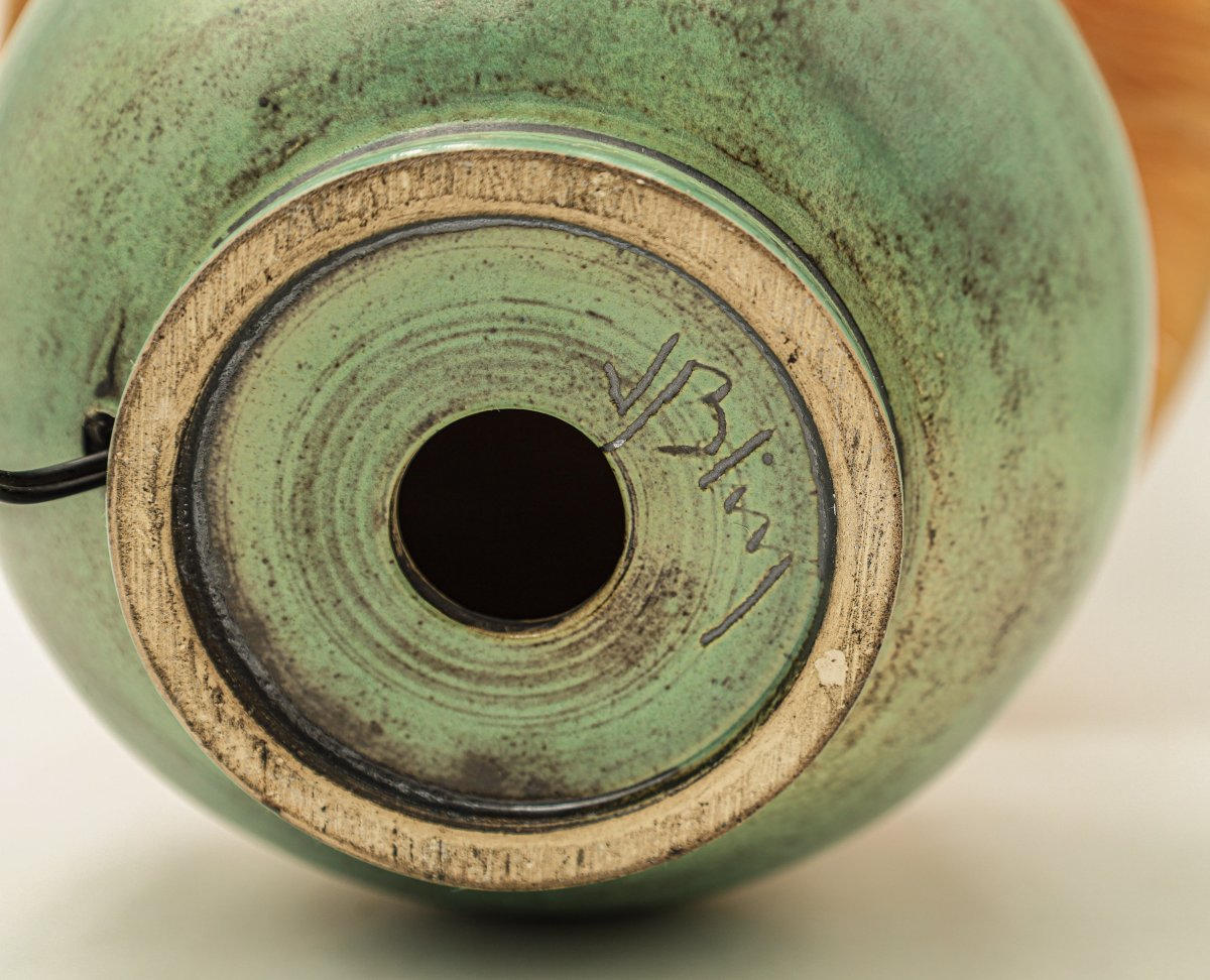 Beautiful Vintage Jacques Blin Ceramic Earthenware Lamp.-photo-4