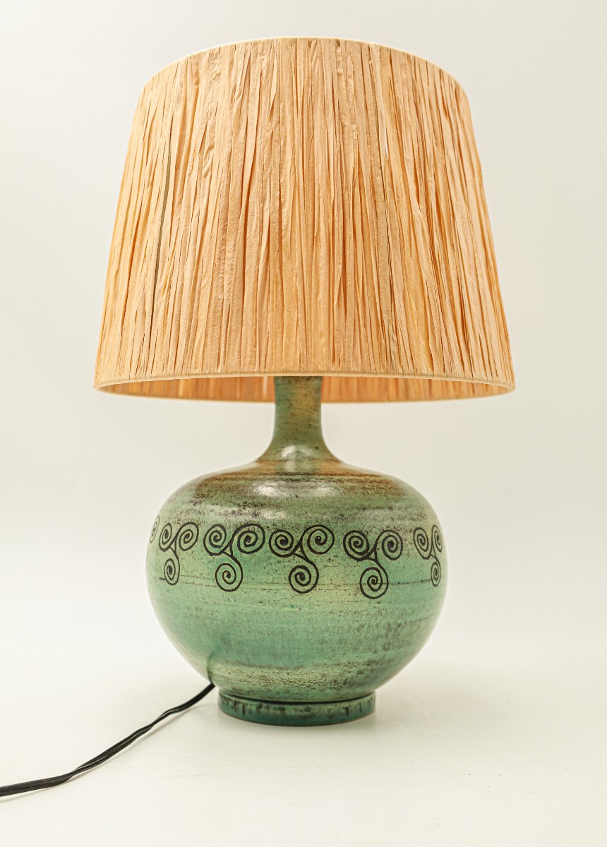 Beautiful Vintage Jacques Blin Ceramic Earthenware Lamp.