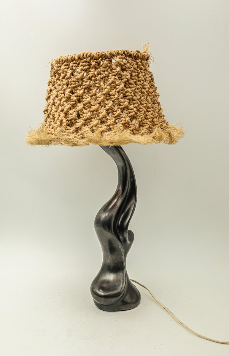 Vintage Louis Giraud Vallauris Zoomorphic Ceramic Lamp, Design-photo-2