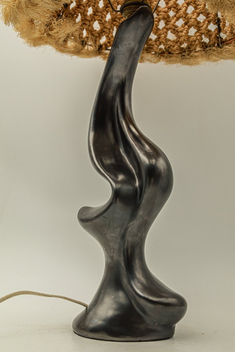 Vintage Louis Giraud Vallauris Zoomorphic Ceramic Lamp, Design-photo-1