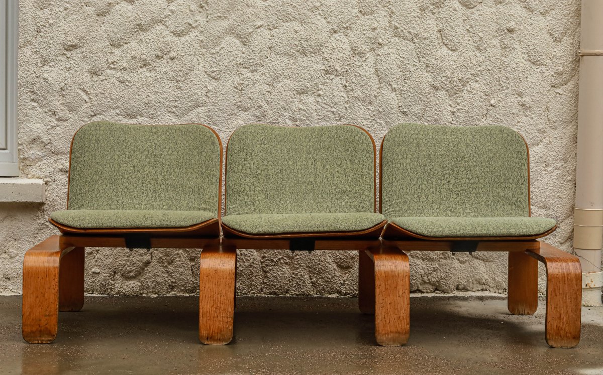 Rare Vintage Steiner Paris Bench Designed By Jean Michel Chaudeurge, 1970s-photo-2