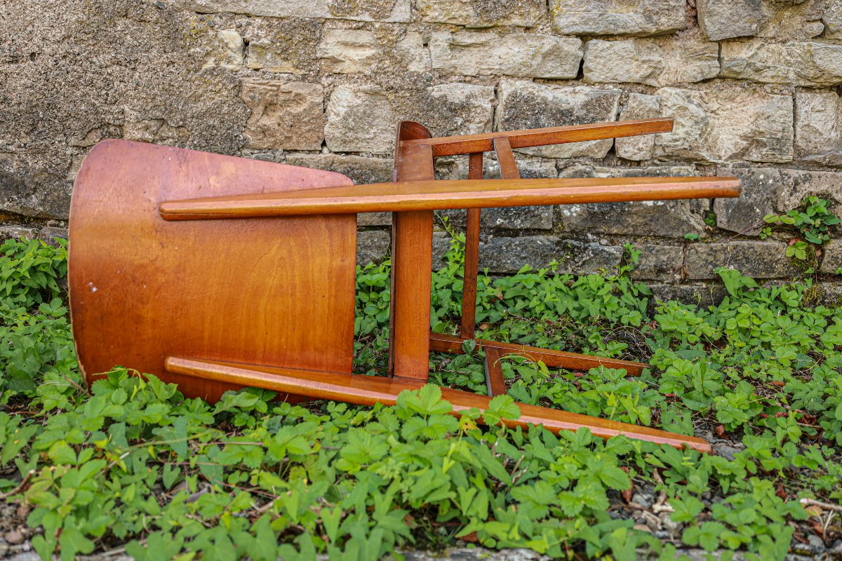 Rare Vintage Jean Prouvé All-wood Chair From The Vauconsant Factory.-photo-2