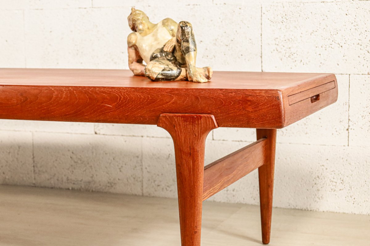 Rare Large Vintage Scandinavian Design Teak Coffee Table Johannes Andersen-photo-3