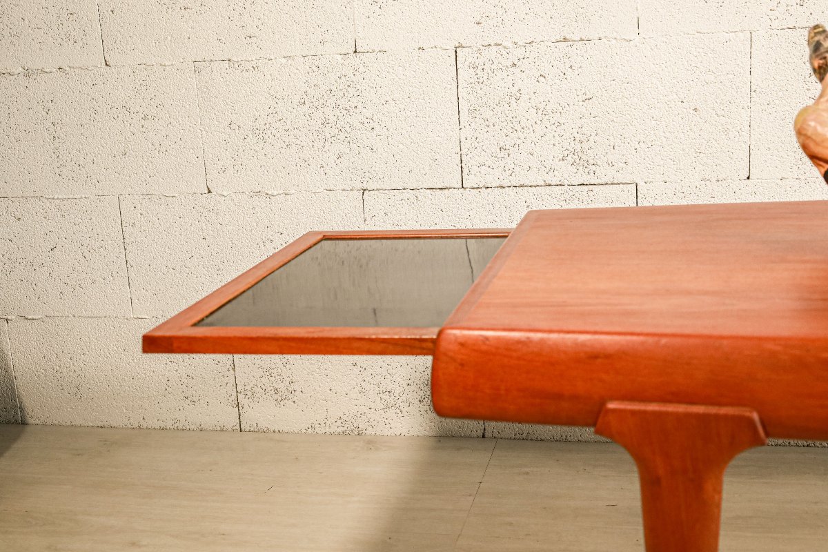 Rare Large Vintage Scandinavian Design Teak Coffee Table Johannes Andersen-photo-4