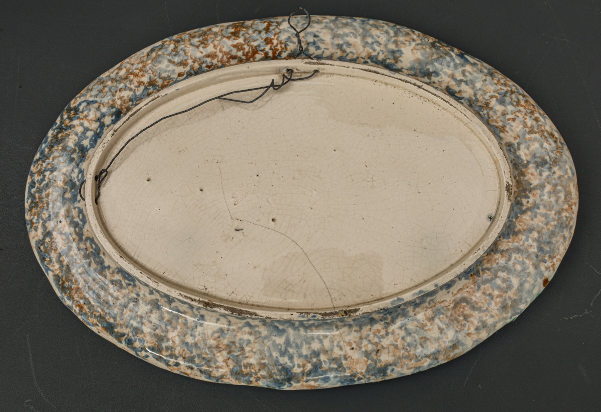 Antique And Rare Vintage Longchamp Earthenware Dish-photo-4