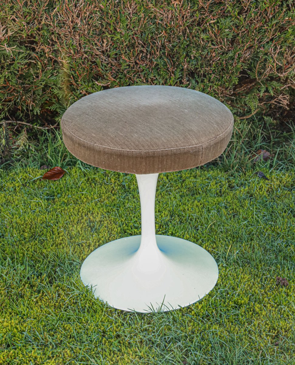 Old Knoll Stool Tulip Foot Design Eero Saarinen Vintage-photo-2