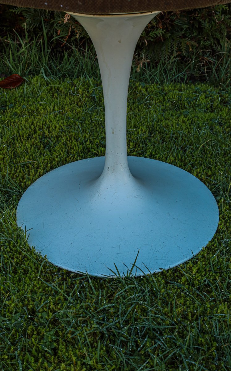 Old Knoll Stool Tulip Foot Design Eero Saarinen Vintage-photo-3