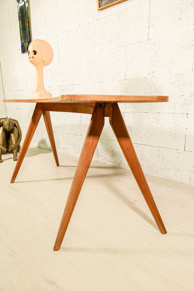 Rare table d'appoint bureau forme haricot Designer Georg SATINK design vintage-photo-1