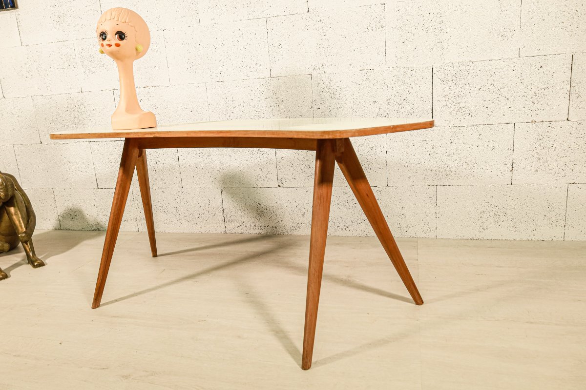 Rare table d'appoint bureau forme haricot Designer Georg SATINK design vintage-photo-2