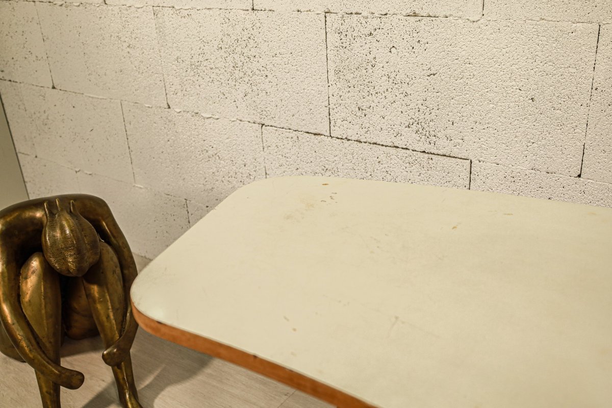 Rare table d'appoint bureau forme haricot Designer Georg SATINK design vintage-photo-6