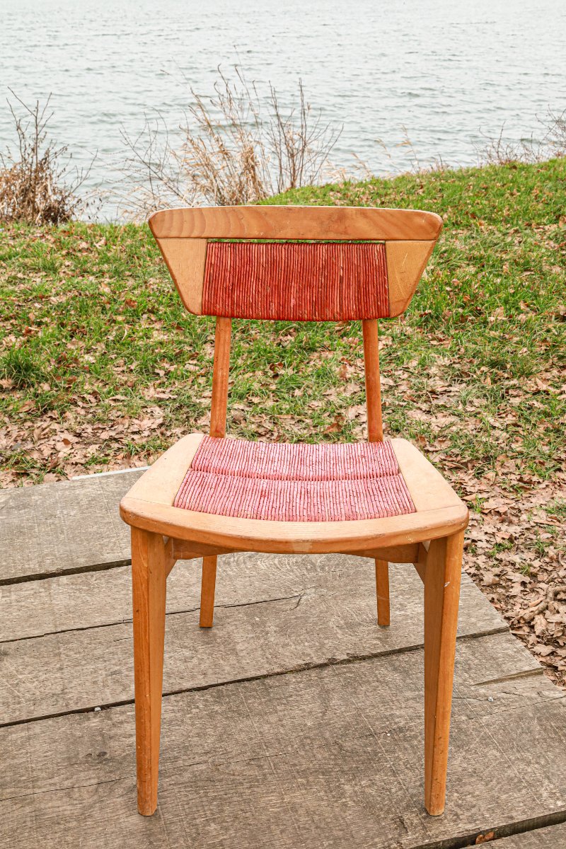 Lot de 3 chaises Roger Landault édition Robert Sentou vintage design 50 60-photo-3