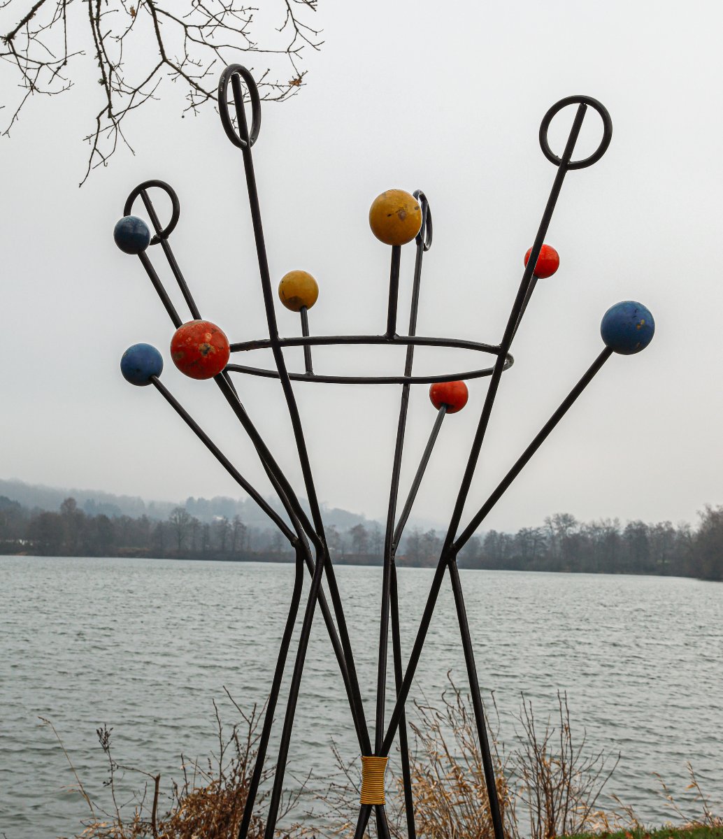 Vintage Coat Rack, Original Design From The 1950s/60s, Roger Feraud Style-photo-2