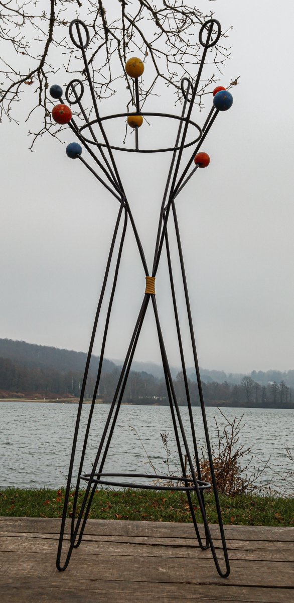 Vintage Coat Rack, Original Design From The 1950s/60s, Roger Feraud Style-photo-4