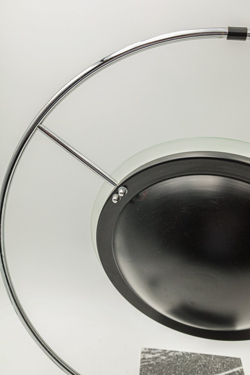 Rare Saturn Lamp By Lucien Gau, Circa 1980, Vintage Design-photo-3