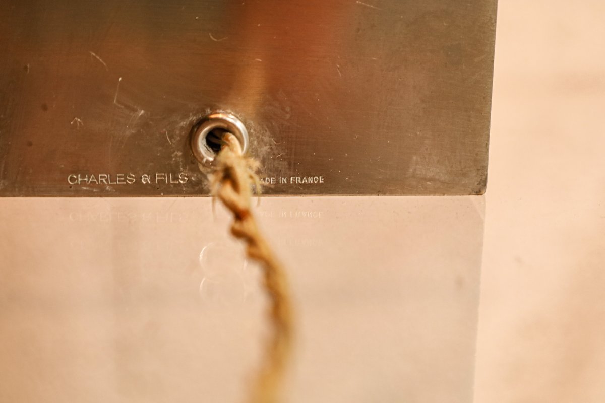 Grande lampe de la maison Charles Paris vintage modèle chardon Hollywood Regency-photo-3