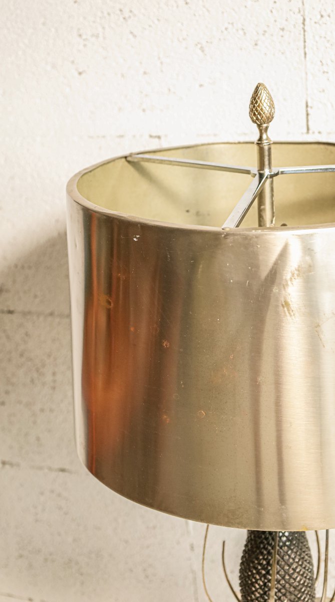 Grande lampe de la maison Charles Paris vintage modèle chardon Hollywood Regency-photo-8