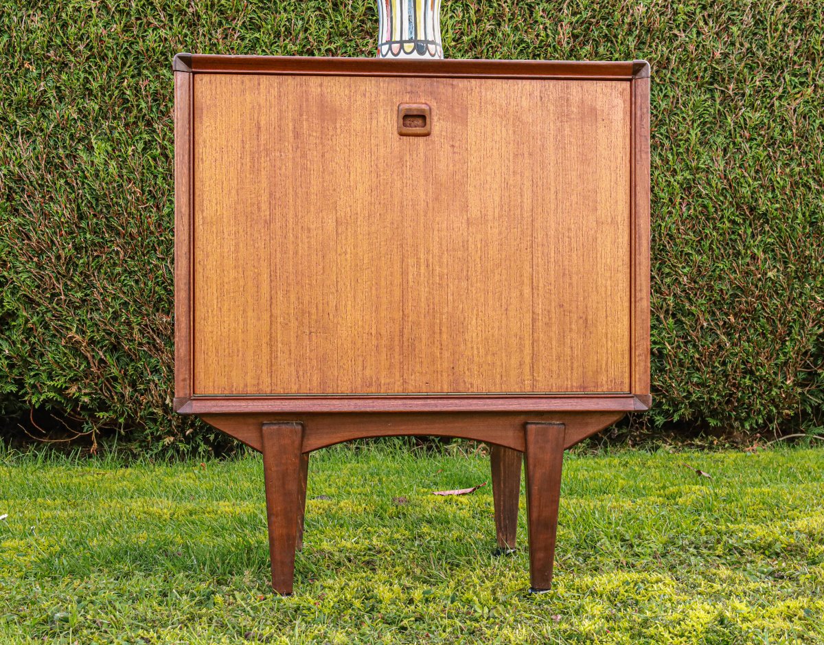 Vintage Scandinavian Design Teak Bar Cabinet-photo-3