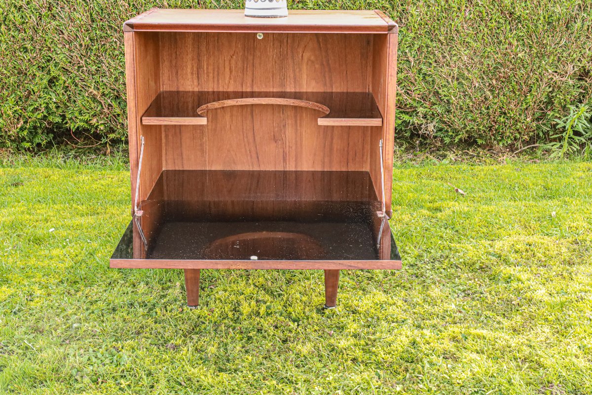 Vintage Scandinavian Design Teak Bar Cabinet-photo-4